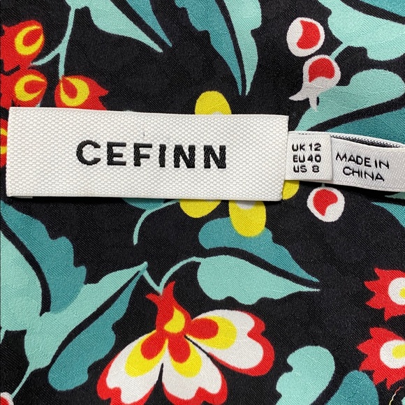 CEFFIN Ophelia Bias Cut Maxi Dress - Black Multi Tropical Floral Print SIZE 8 - Picture 9 of 11